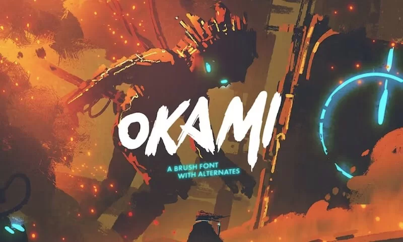 Okami - шрифт кисти