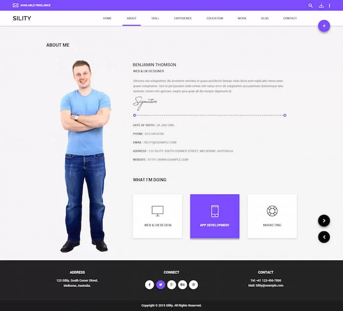 sility freelancers portfolio WordPress 主题