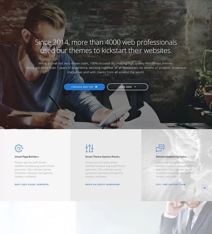 Navy Freelancer WordPress-Thema