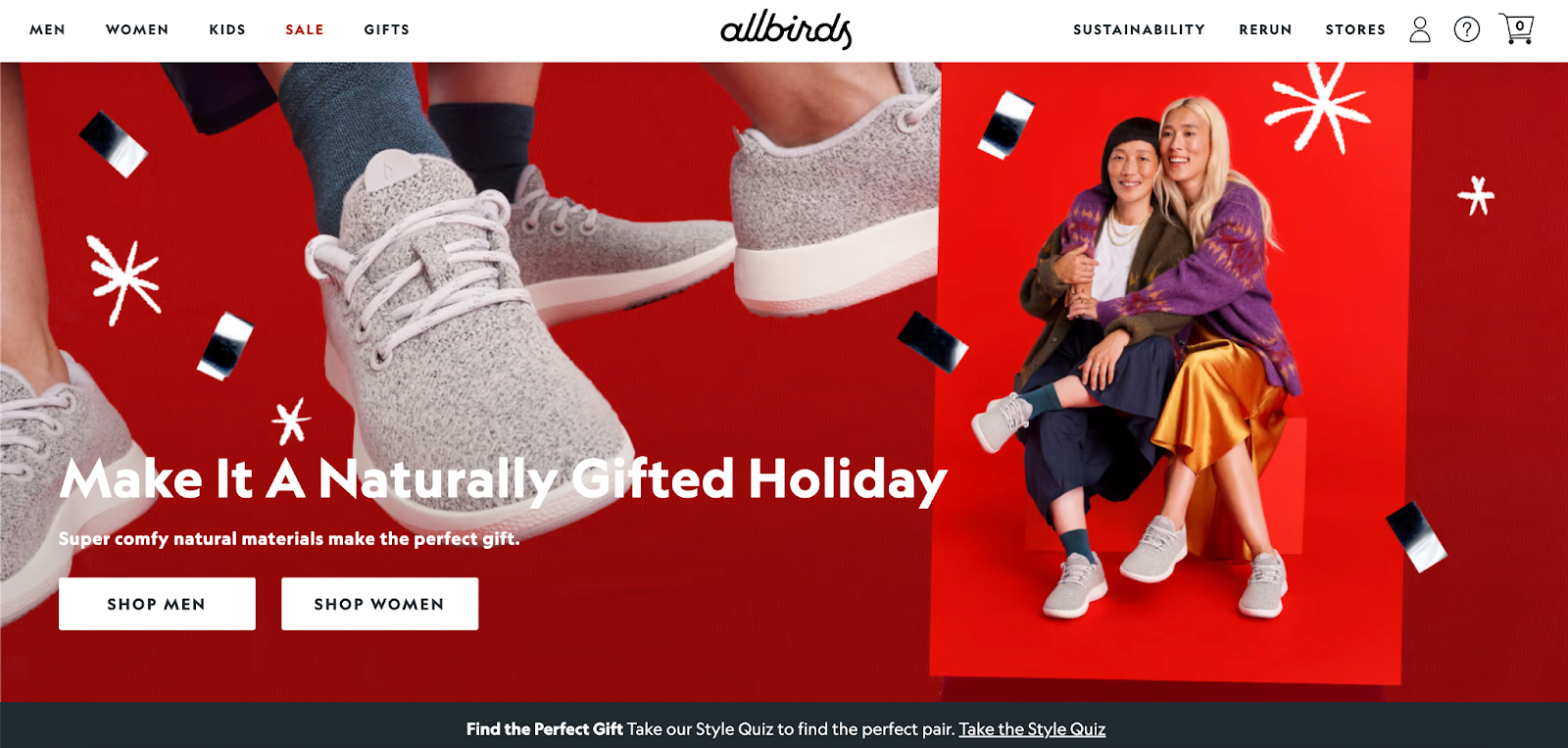 Целевая страница Allbirds