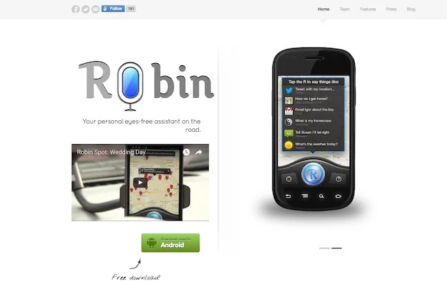 application mobile robin