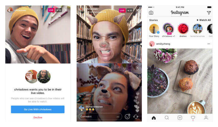 Esempi di messa in diretta per aumentare la portata di Instagram