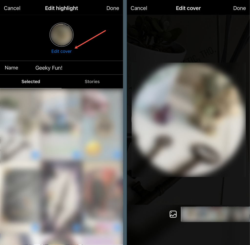 เพิ่มปกไฮไลท์ instagram ใหม่