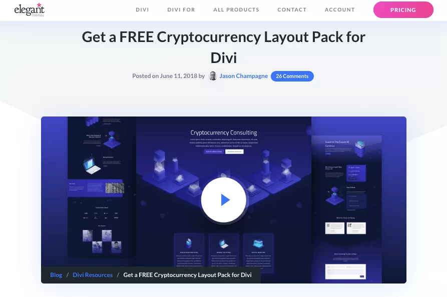 ธีม Divi สำหรับ Crypto