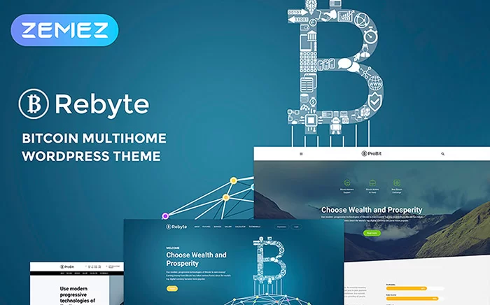 Rebyte Bitcoin Templat Tema WordPress