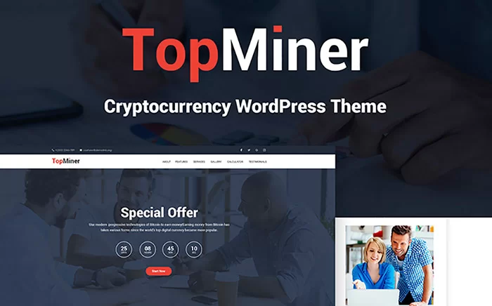 TopMiner - Tema WordPress pentru criptomonede