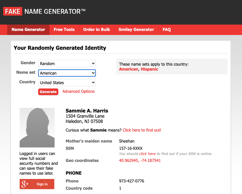 Fake-Namen-Generator