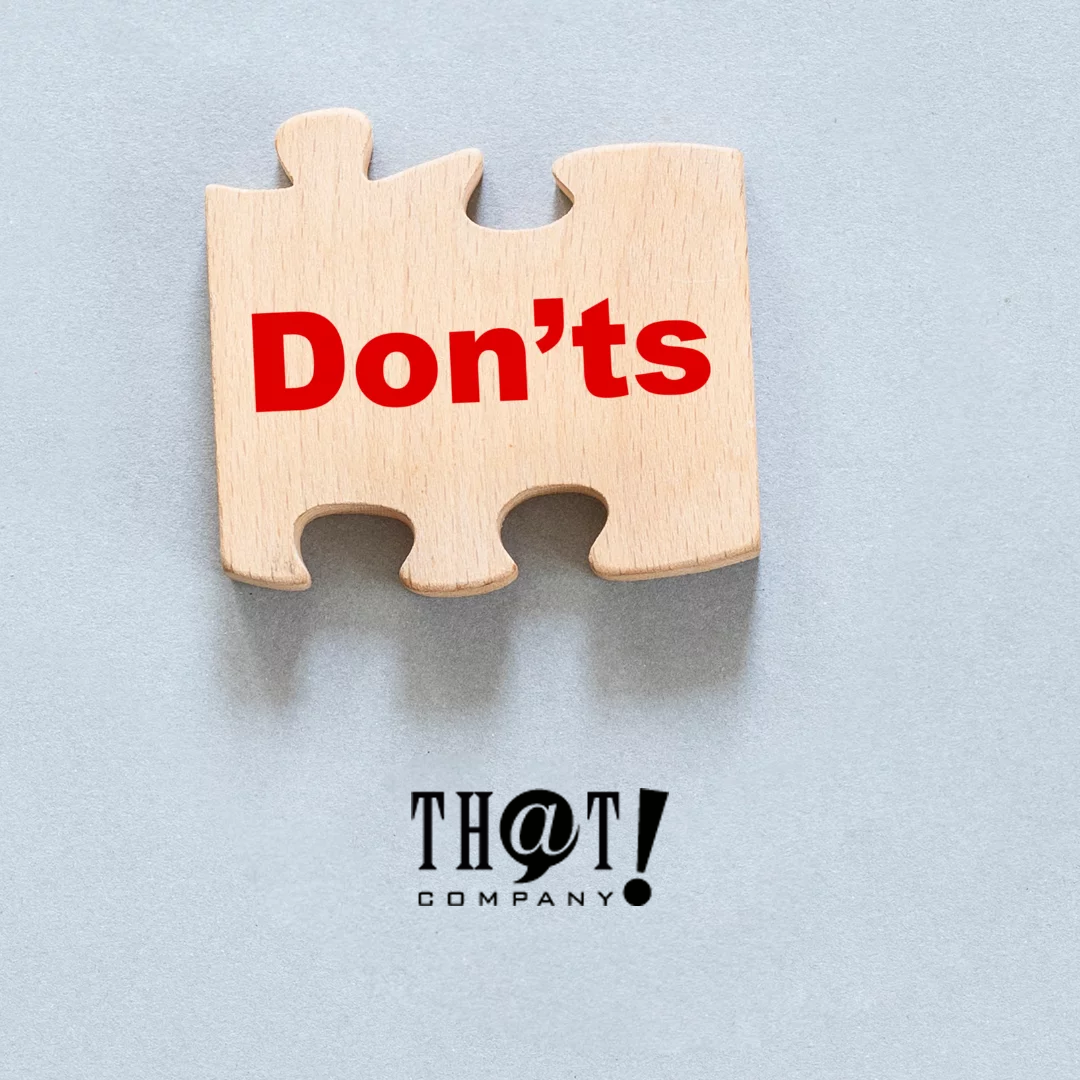 What Not to Do | A Piece Of A Puzzle That Has A Word Don'ts In It