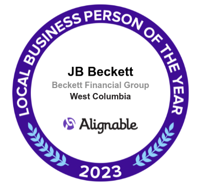 JB Beckett 2023 Local Biz Person Of The Year Badge From Alignable