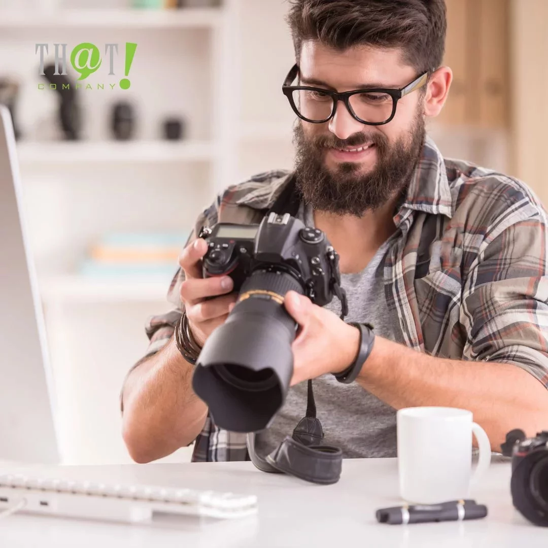 Compress Your Photographs | A Man Looking At His Camera