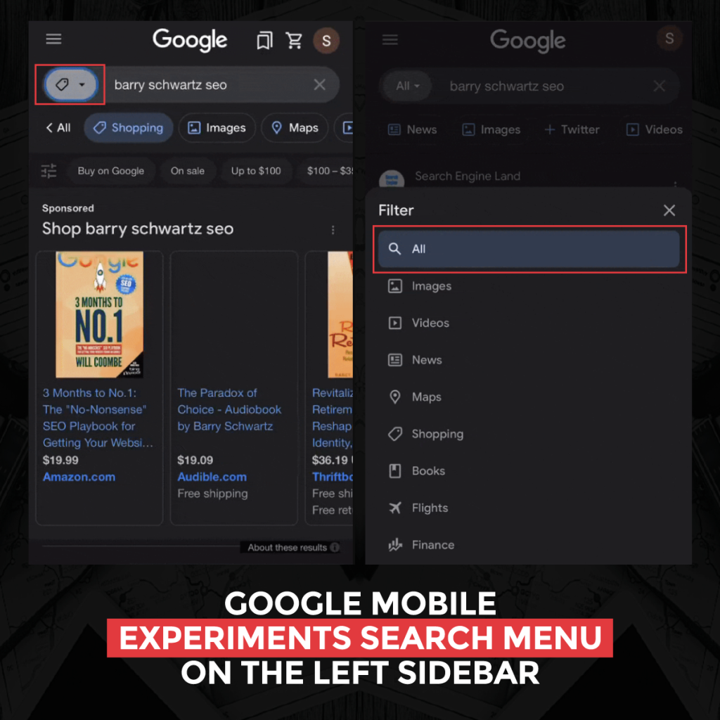 google-mobile-experiments-search-menu-on-the-left-sidebar