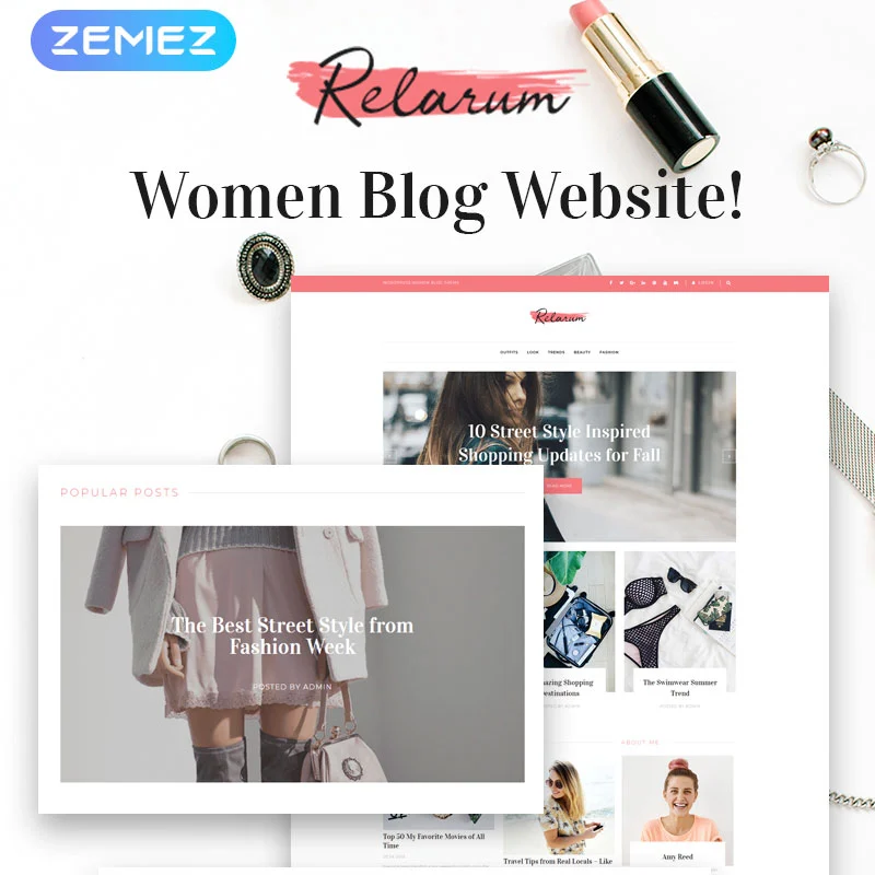 Relarum - Blog pentru femei Multifunctional Classic Elementor WordPress Theme