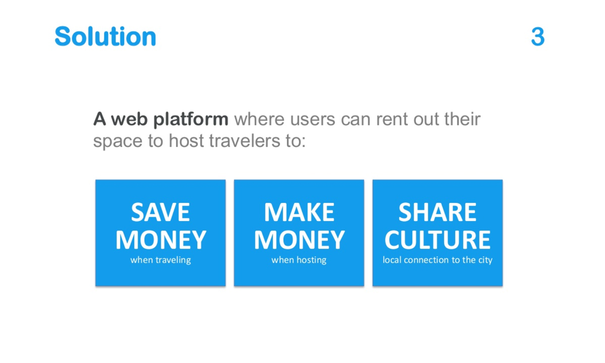 o que é um pitch deck - slide de solução airbnb