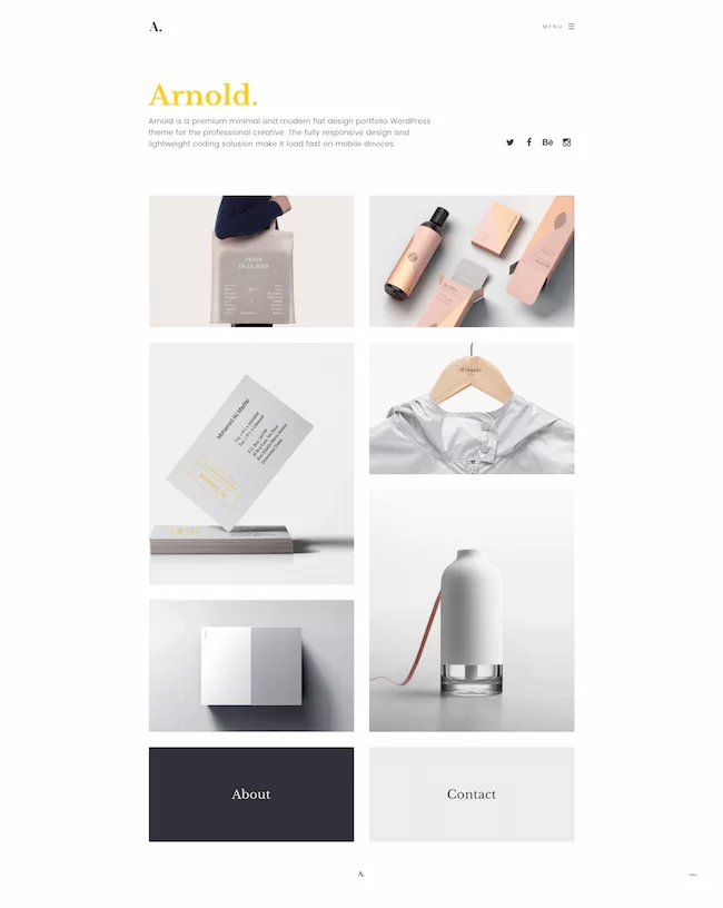 Arnold Minimal Portfolio WordPress-Theme