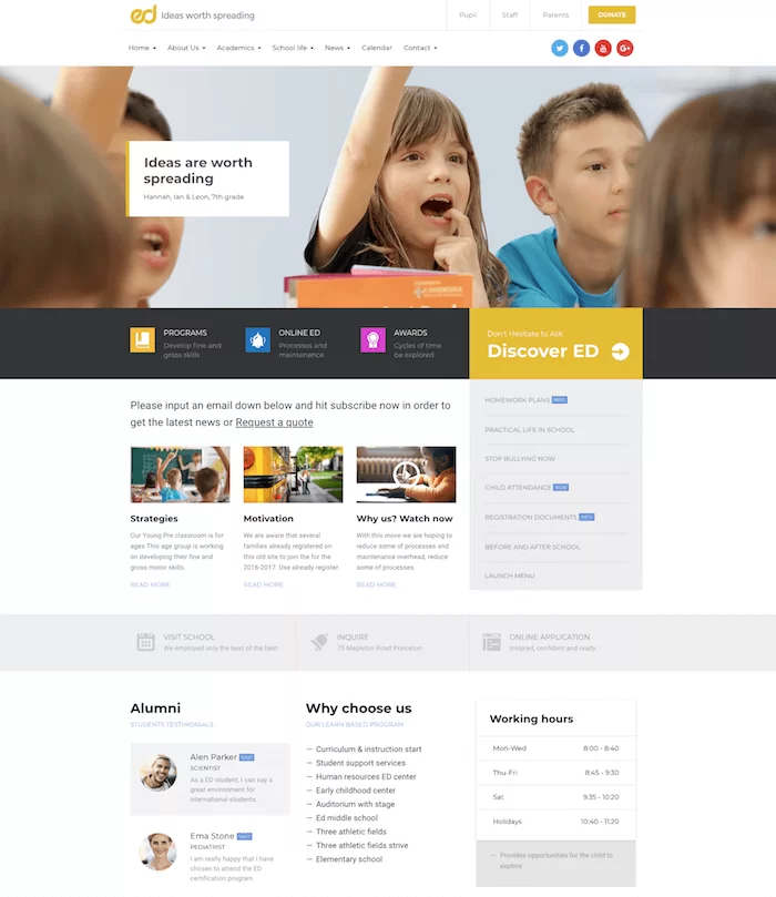 Ed School WordPress-Theme