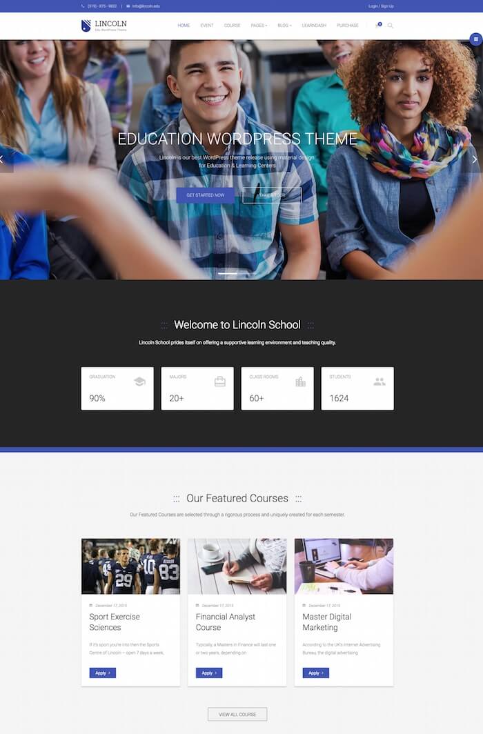 Lincoln Education WordPress-Thema