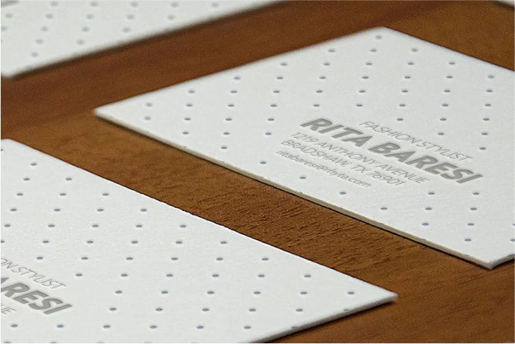 Letterpress B-Card-Perspektive Mockup