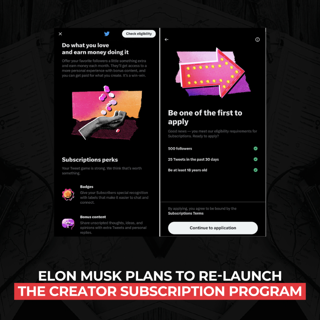 elon-musk-re-launch-the-creator-subscription 계획