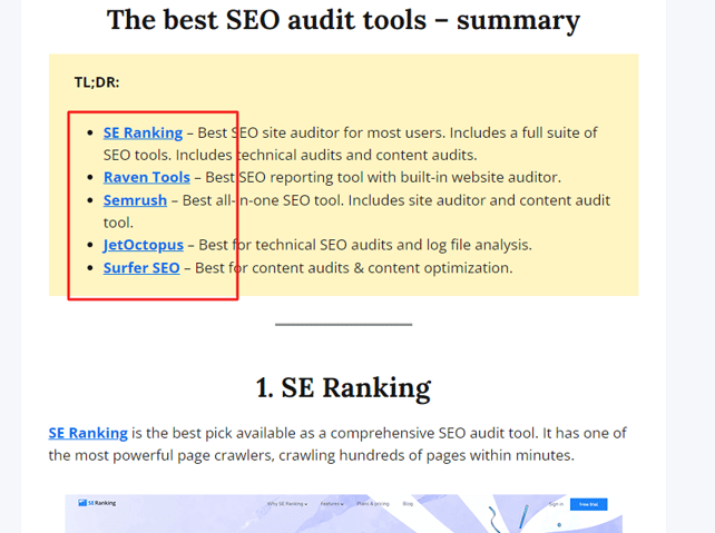 сводка лучших инструментов SEO-аудита