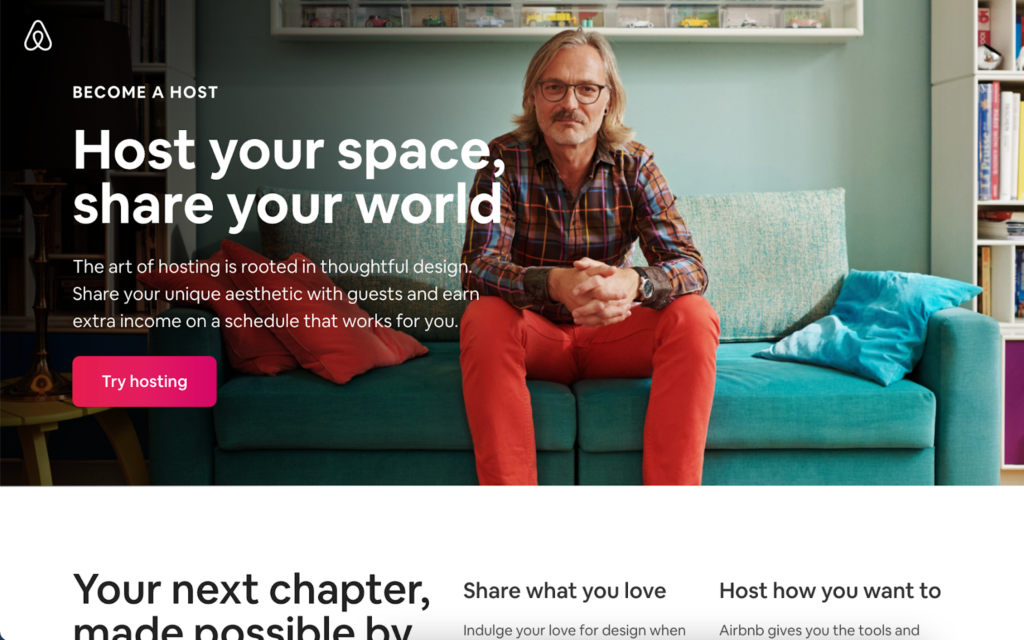 Landing Page do AirBnB para Anfitriões