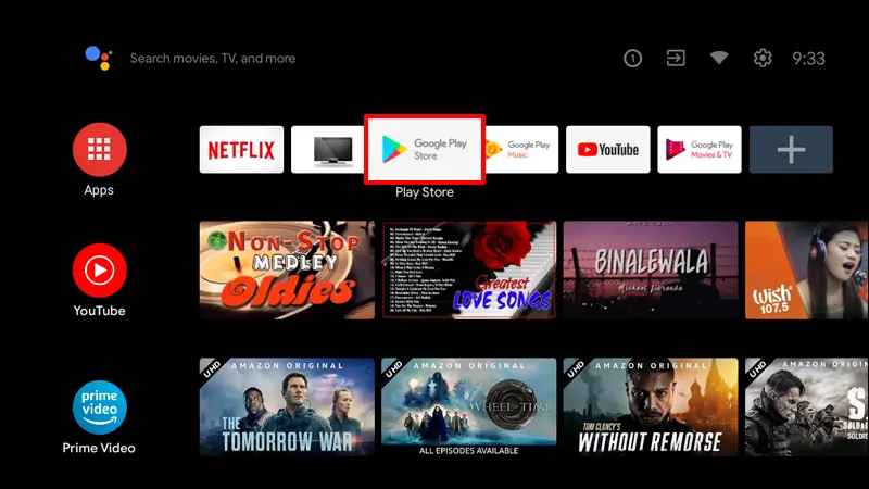 cerca il playstore nella tua TV