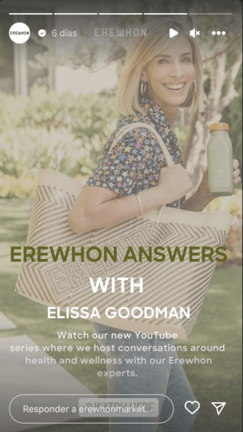 تشارك Erewhon جميع الإجابات في مقطع فيديو مع Elissa Goodman على Instagram Stories