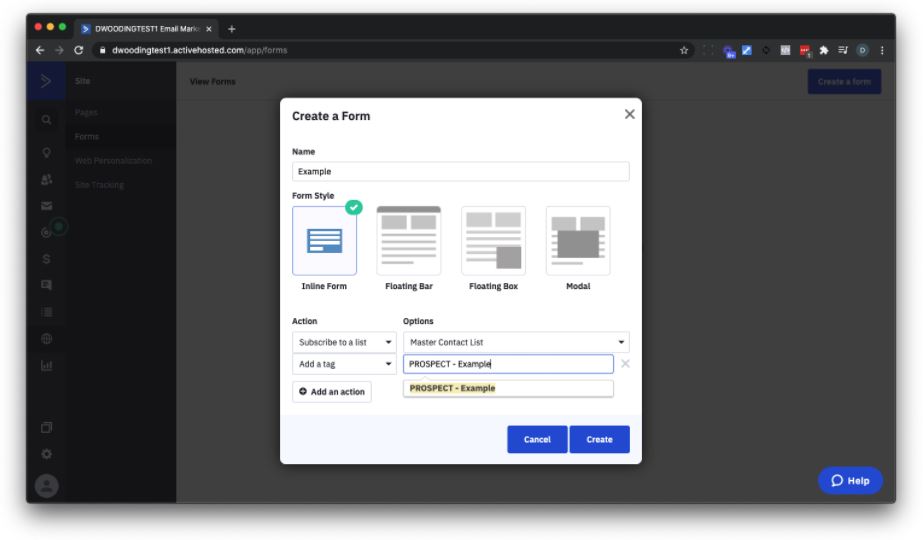 criar um formulário para adicionar assinantes