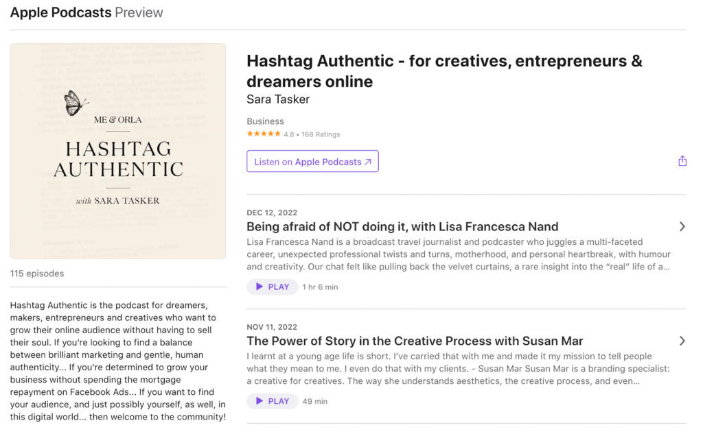 Hashtag Authentique par Sara Tasker