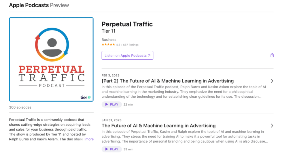 Perpetual Traffic Podcast mit Ralph Burns und Molly Pittman