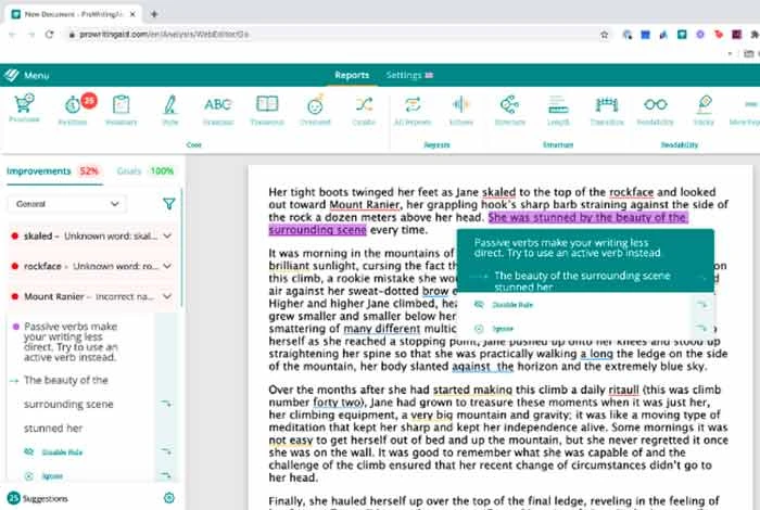 ProWritingAid procesador de texto en línea gratuito