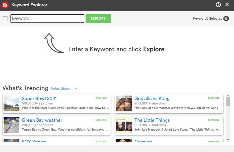 Der Keyword-Explorer von TubeBuddy