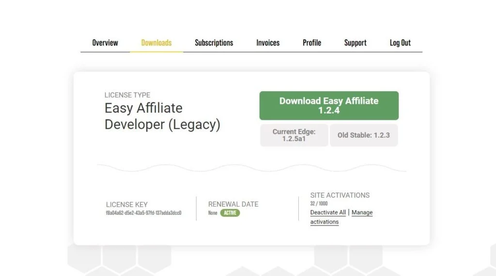 Easy affiliate licence key for running affiliate progams