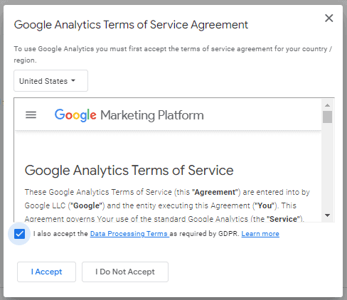 Persyaratan Google Analytics