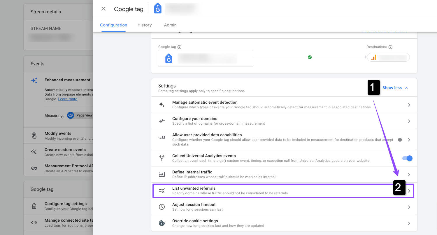 استبعادات إحالة google-analytics-4-ga4