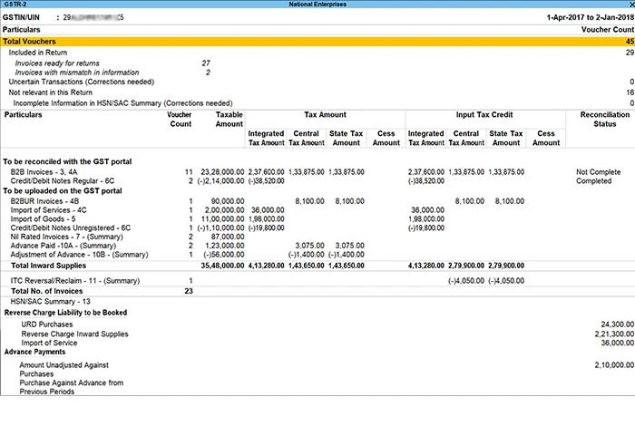 Особенности сверки TallyPrime GST