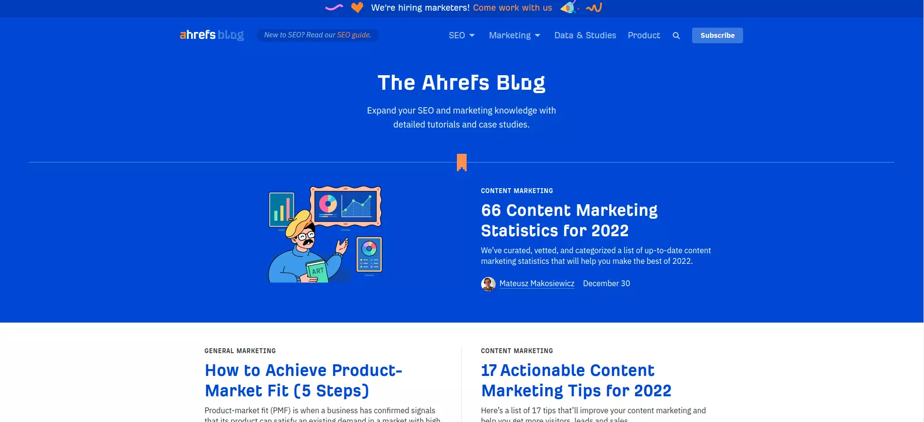 Маркетинговый блог SaaS Ahrefs