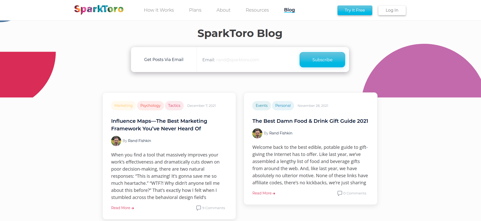 Маркетинговый блог SaaS Sparktoro