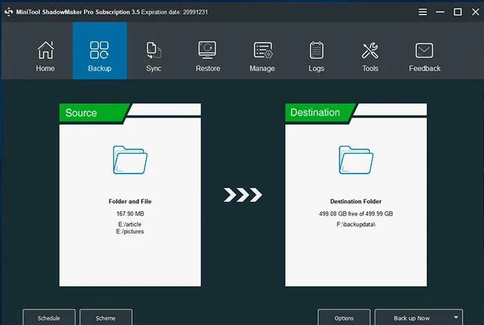 Software di backup gratuito MiniTool ShadowMaker