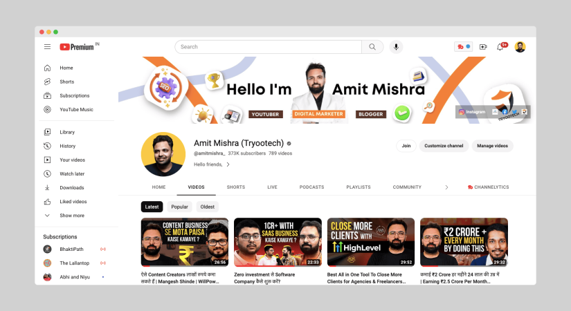 Youtube online business in India