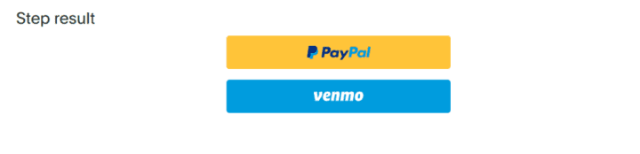 Rezultat după integrarea Venmo cu Web/App