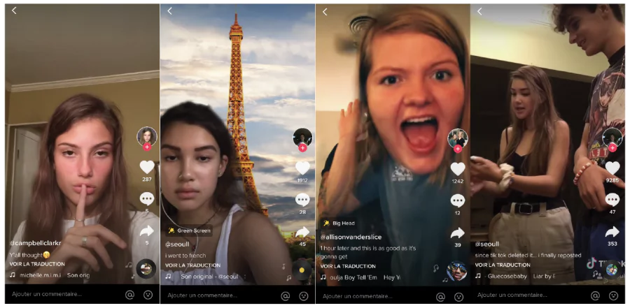 TikTok court à partir de vidéos