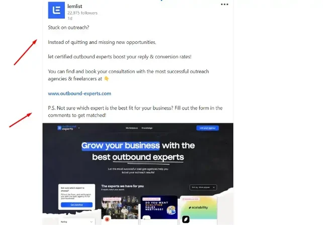 lemlists-cx-전략-그들의-소셜-채널-linkedIn