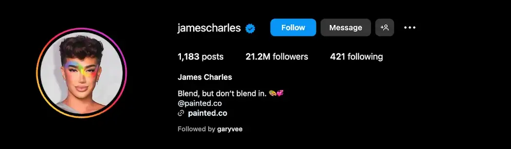 jamescharles-instagram-个人资料-屏幕截图