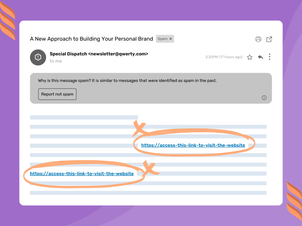 วิธีหลีกเลี่ยงตัวกรองสแปมอีเมล: ลิงก์ในอีเมล
