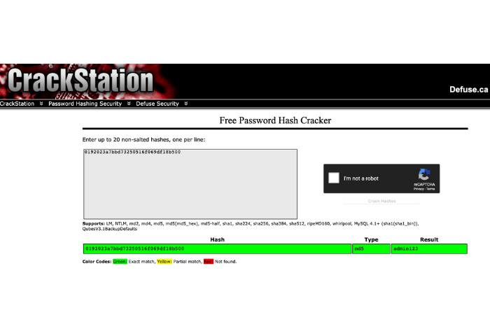 Applicazione per crackare password Crackstation