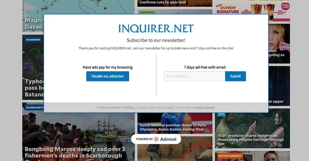 عرض Inquirer لمكافحة Adblock بدون إعلانات