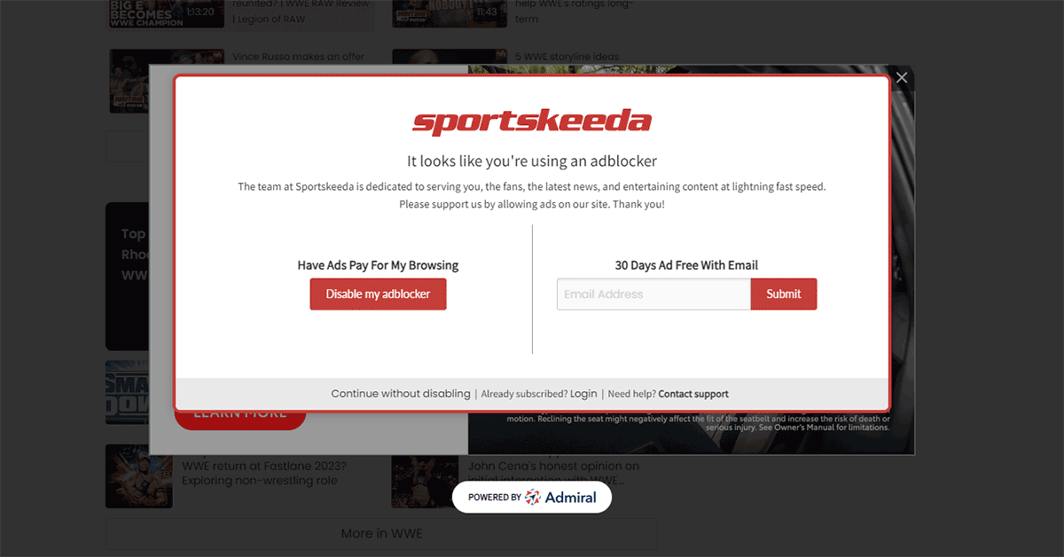 Sportskeeda pass senza pubblicità