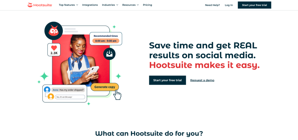 Hootsuite-Anzeige