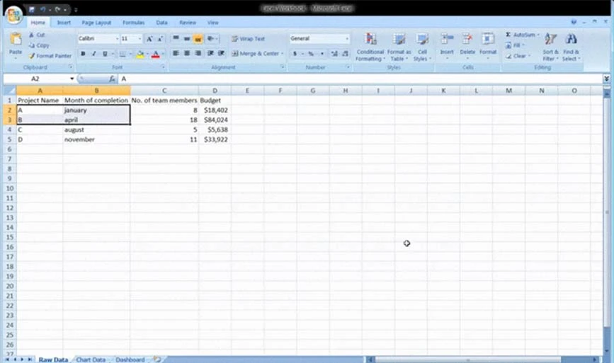 Führen Sie eine Datenanalyse zum Erstellen eines Dashboards in einer Excel-Arbeitsmappe durch