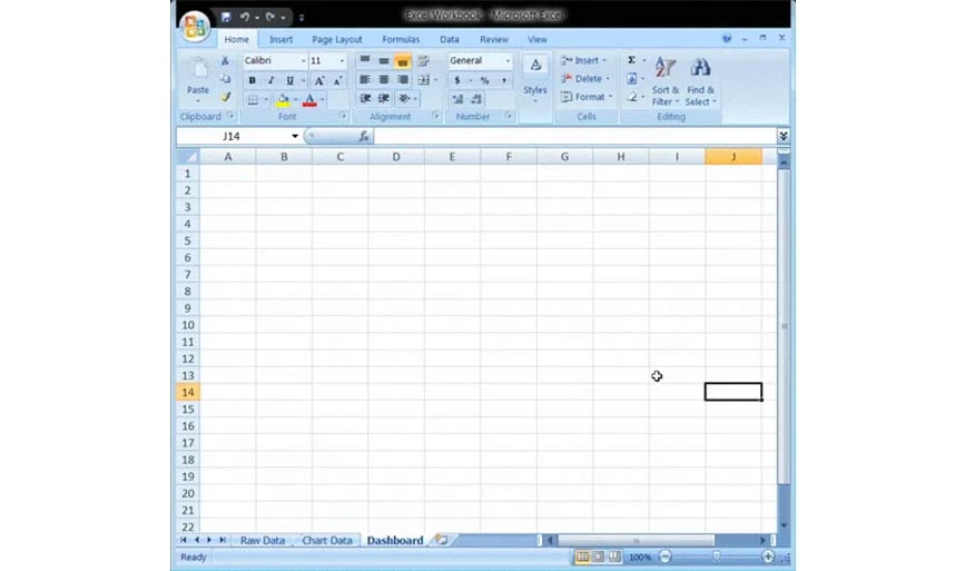 Paso 2 para crear un panel de Excel